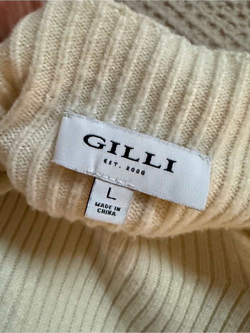 Gilli Cream Ribbed Knit Sweater - Picture 4 of 4